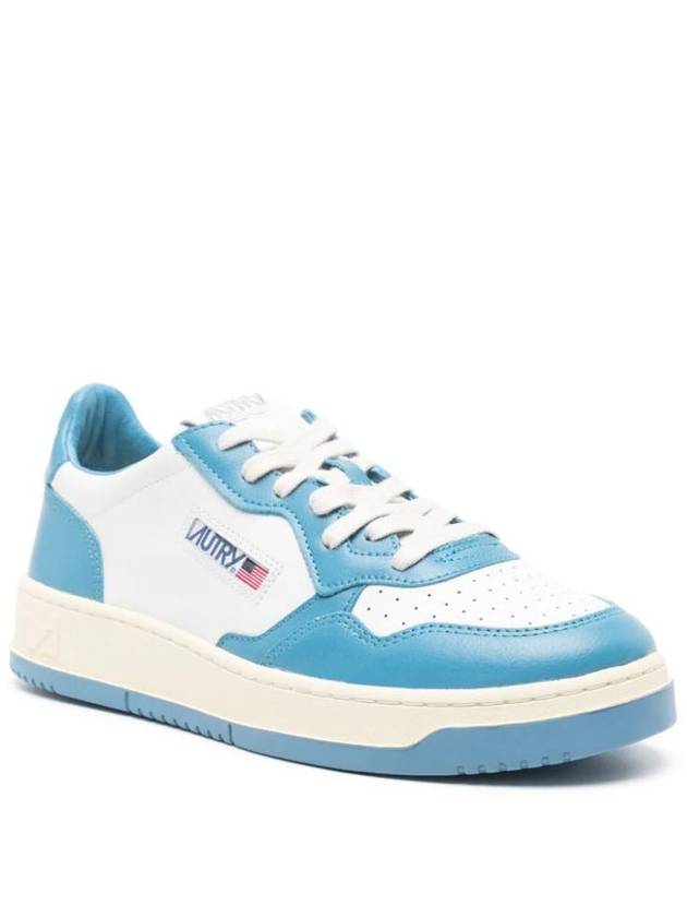 Men's Medalist Leather Low Top Sneakers Blue - AUTRY - BALAAN 3