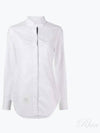 Women's Hidden Three Stripes Oxford Classic Shirt White - THOM BROWNE - BALAAN 2