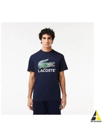 Men s Big Croc Graphic T Shirt Navy - LACOSTE - BALAAN 1