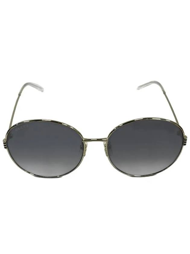 Eyewear Logo Round Frame Metal Sunglasses Grey - GUCCI - BALAAN 3