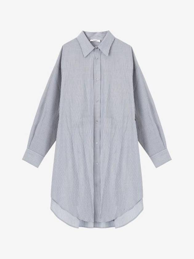 Seen Stripe Cotton Shirt Midi Dress Blue - ISABEL MARANT - BALAAN 2