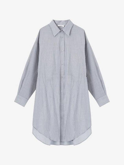 Seen Stripe Cotton Shirt Midi Dress Blue - ISABEL MARANT - BALAAN 2