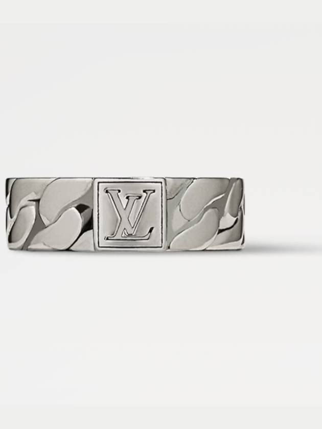 LV Mosaic Chain Ring Silver - LOUIS VUITTON - BALAAN 3