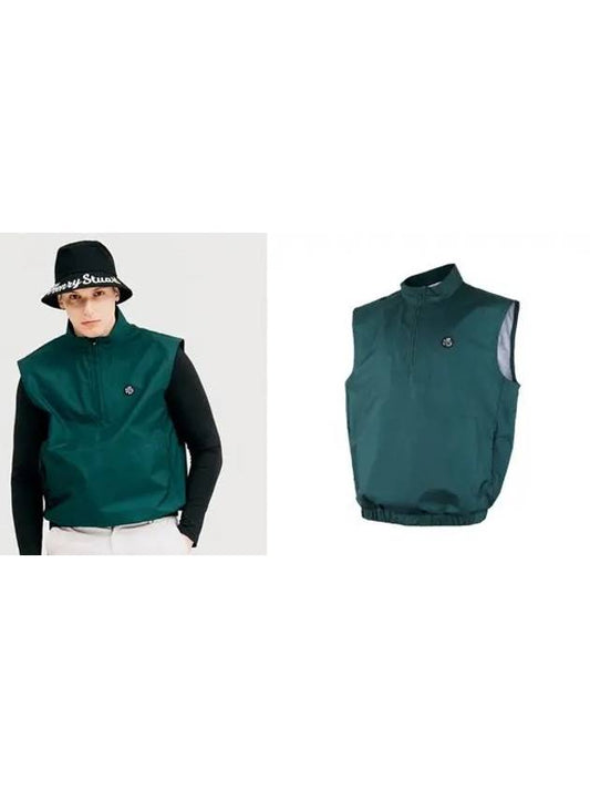 Golf High Neck Woven Vest Deep Green - HENRY STUART - BALAAN 2