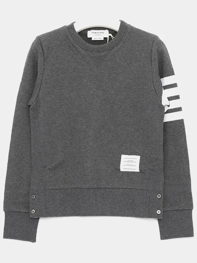 Engineered 4 Bar Stripe Loopback Jersey Knit Crewneck Sweatshirt Dark Grey - THOM BROWNE - BALAAN 4