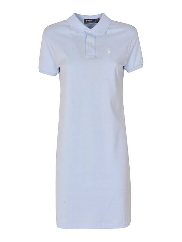 Women's Pony Logo Midi Dress Light Blue - POLO RALPH LAUREN - BALAAN 2