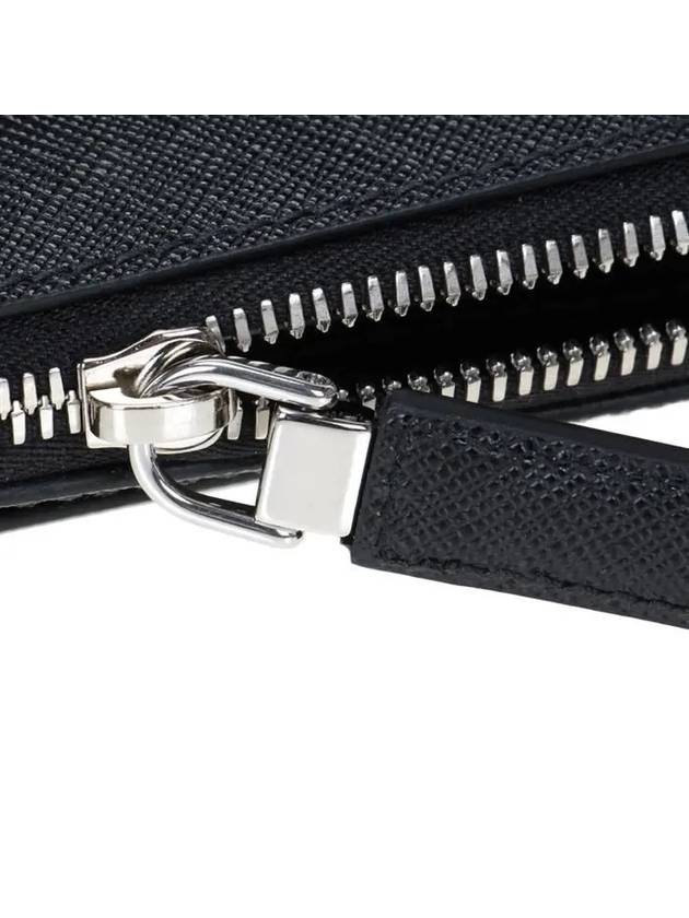 Saffiano Metal Triangle Logo Clutch Bag Black - PRADA - BALAAN.