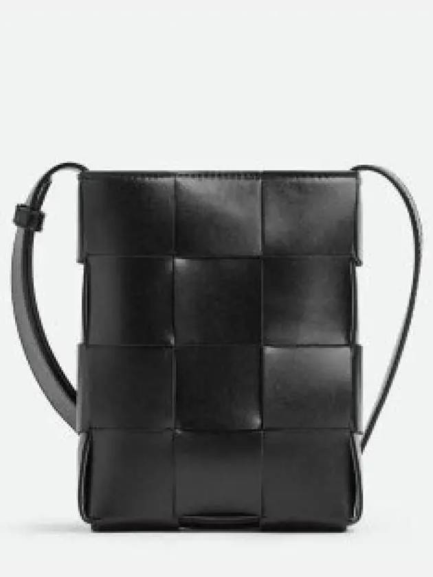 Cassette Intrecciato Mini Cross Bag Black - BOTTEGA VENETA - BALAAN 2