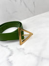 Triangle Buckle Leather Belt Green - BOTTEGA VENETA - BALAAN 8