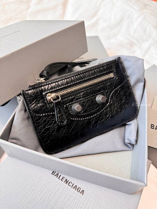 Le Cagole Lambskin Card Wallet Black - BALENCIAGA - BALAAN 3