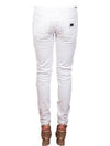 Women's Bag Label Skinny Jeans White - DOLCE&GABBANA - BALAAN.