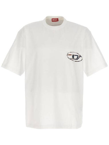 T Wash L6 Planet Logo Print Short Sleeve T-Shirt White - DIESEL - BALAAN 1