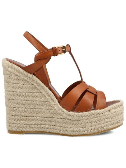 Tribute Espadrille Wedge Heel Brown - SAINT LAURENT - BALAAN 2