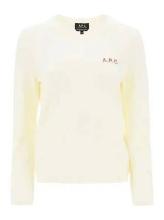 Embroidered Logo Knit Top Ivory - A.P.C. - BALAAN 2