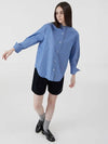 Sleeve volume overfit cotton striped china shirt deep blue 020 - VOYONN - BALAAN 8