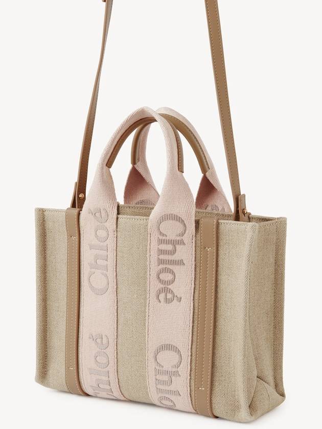 Woody Logo Small Tote Bag Blush Beige - CHLOE - BALAAN 6