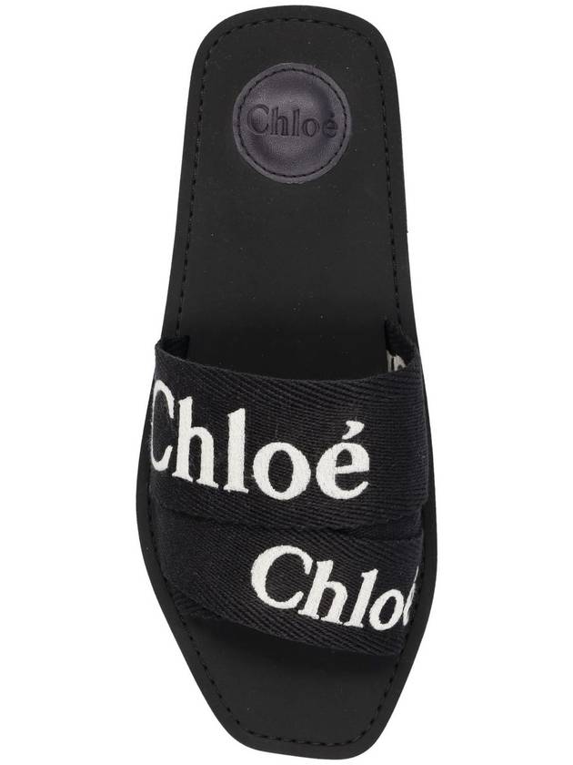 Woody Logo Slide Slippers Black - CHLOE - BALAAN 5