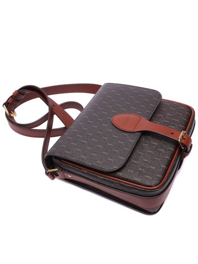 Monogram Buckle Medium Satchel Cross Bag Brown - SAINT LAURENT - BALAAN 6