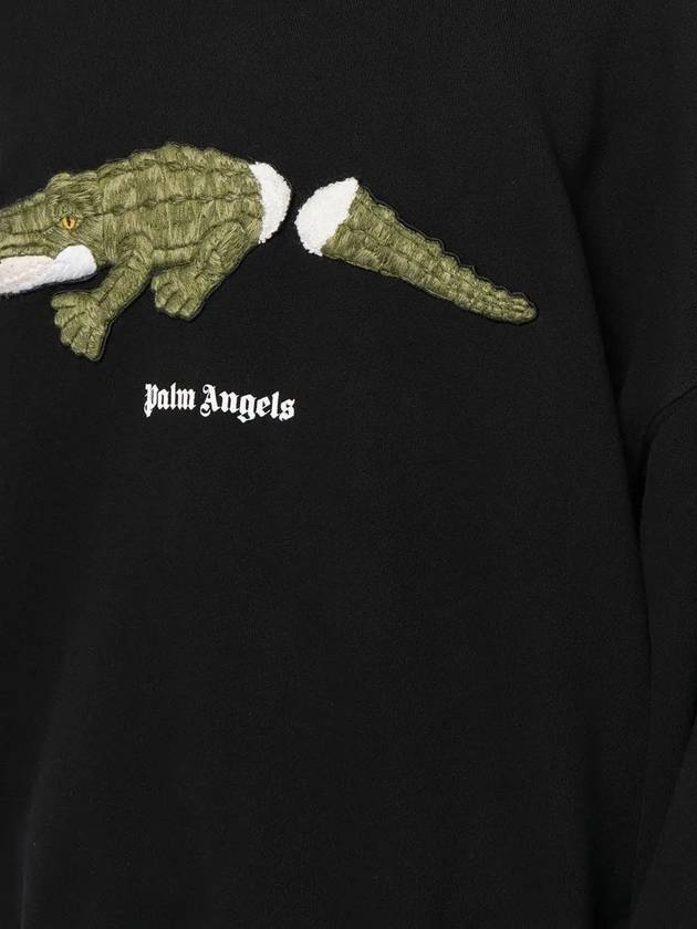 Men's Croco Print Sweatshirt Black - PALM ANGELS - BALAAN 3