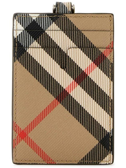 Check Lanyard Neck Strap Card Wallet Sand - BURBERRY - BALAAN 2