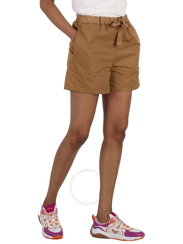 Women's Gabardine Banding Shorts Brown - MONCLER - BALAAN 3