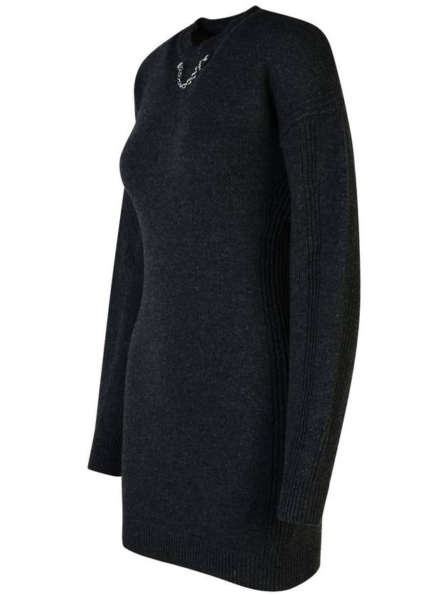 Moschino Jeans Dark Grey Wool Blend Dress - MOSCHINO - BALAAN 2