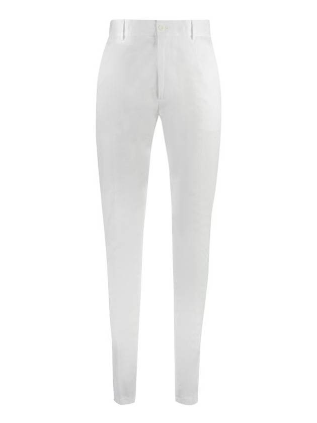 Logo Patch Straight Pants White - DOLCE&GABBANA - BALAAN 1