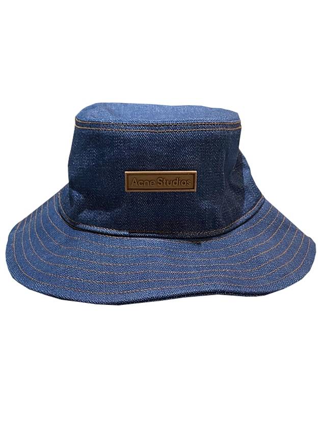 Acne Logo Patch Denim Bucket Hat Indigo Blue C40297 135 - PRADA - BALAAN 1