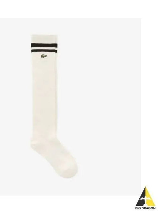 Women s Tipping Sports Knee Socks OFFWHITE Off White - LACOSTE - BALAAN 1