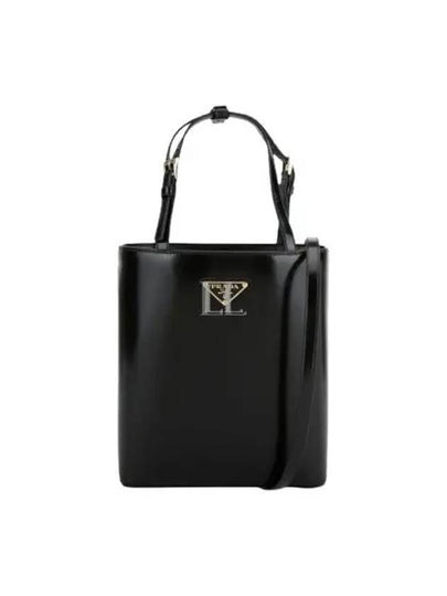 Brushed Leather Tote Bag Nero - PRADA - BALAAN 2