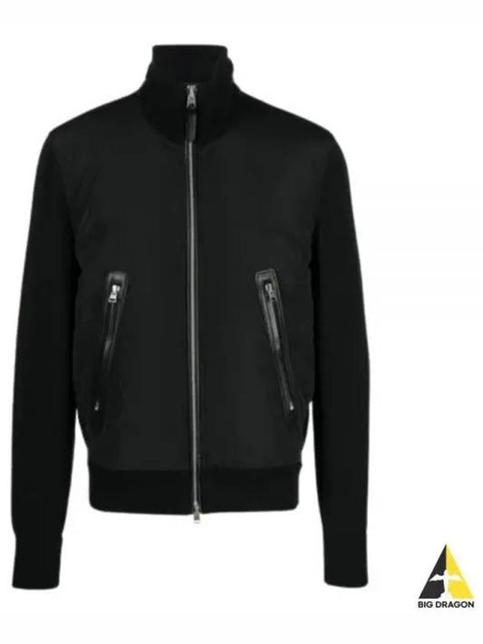 Men's Nylon Zip-Up Jacket Black - TOM FORD - BALAAN 2