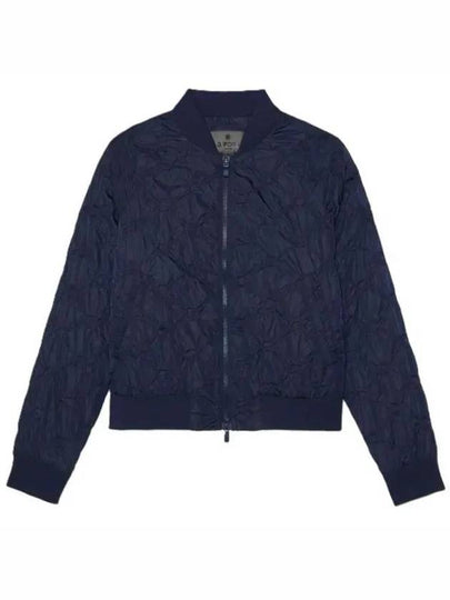 Women's Rib Collar Embossed Bomber Jacket Navy - G/FORE - BALAAN 2