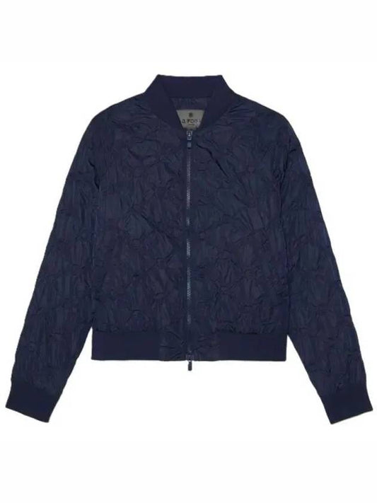 Women's Rib Collar Embossed Bomber Jacket Navy - G/FORE - BALAAN 2