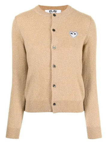 Comme des Garçons White Wappen Round Cardigan Beige Women's Cardigan AZ N065 051 2 - GOLDEN GOOSE - BALAAN 1