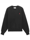 Small Heart Logo Sweatshirt Black - AMI - BALAAN 2