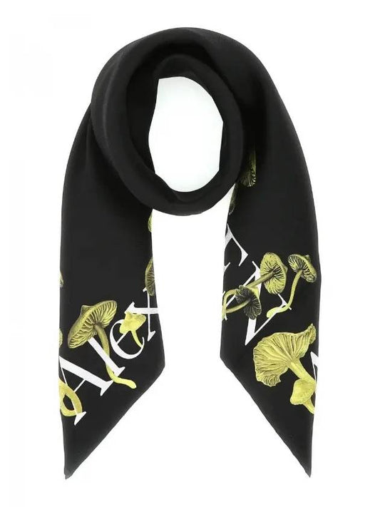 Women's Black Silk Scarf 7211563001Q 1075 - ALEXANDER MCQUEEN - BALAAN 1