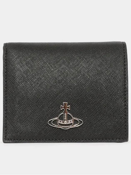 Logo Two-Fold Half Wallet Black - VIVIENNE WESTWOOD - BALAAN 2