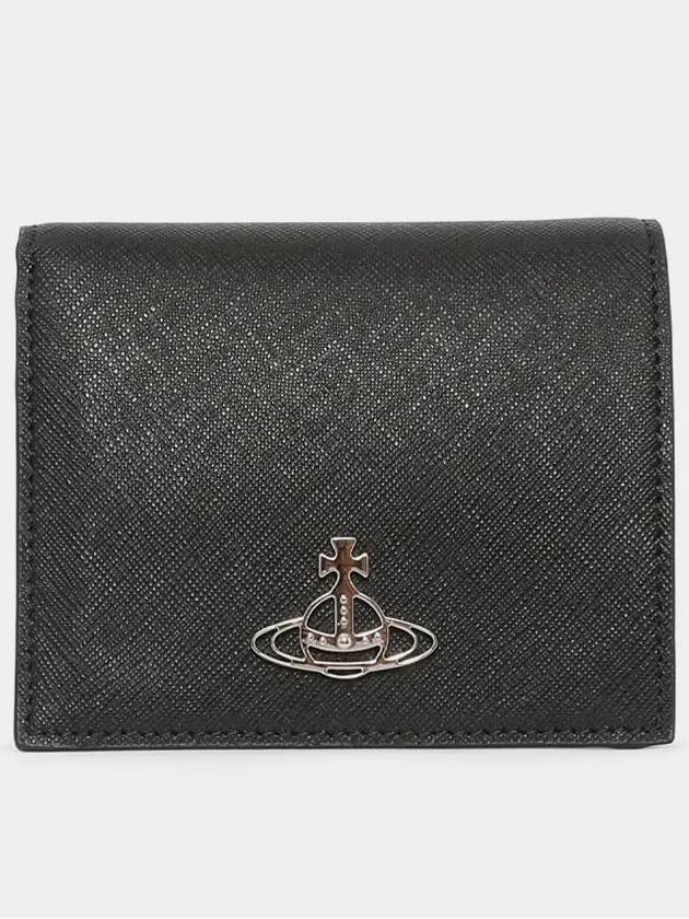 Logo Two-Fold Half Wallet Black - VIVIENNE WESTWOOD - BALAAN 3