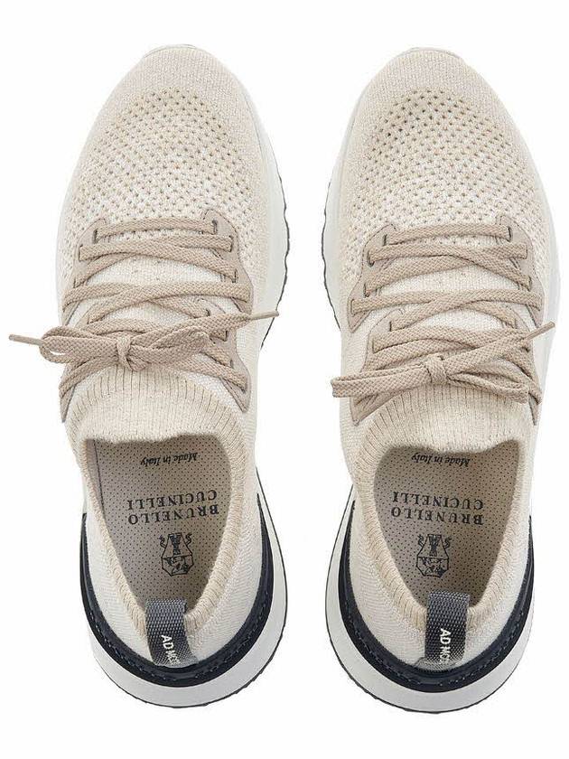 Stretch Knit Low Top Sneakers White - BRUNELLO CUCINELLI - BALAAN 7