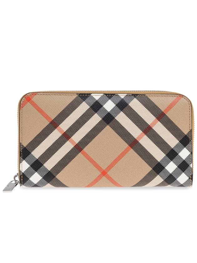 Check Zip Around Long Wallet Sand - BURBERRY - BALAAN 4