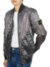 Men's Waffen Patch Piatina Transparent Anniversary Bomber Jacket Gray - STONE ISLAND - BALAAN.