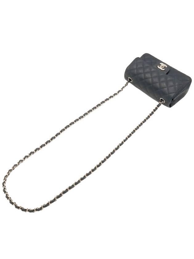 Navy Caviar Silver Chain Classic New Mini Flap Shoulder Bag No 26 - CHANEL - BALAAN 4