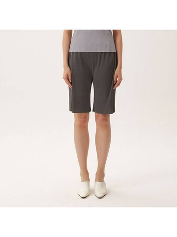 Women's Yachi Banding Pleated Shorts Grey - MONPLISSE - BALAAN 1