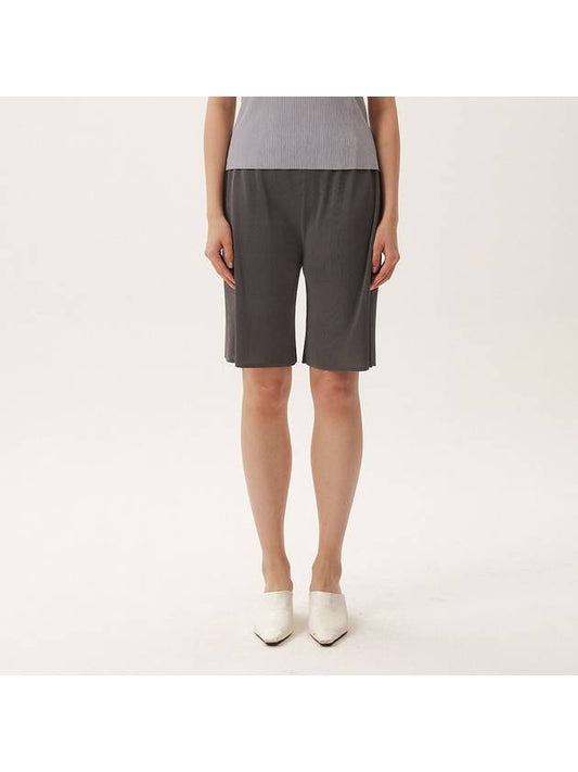 Women's Yachi Banding Pleated Shorts Gray - MONPLISSE - BALAAN 2