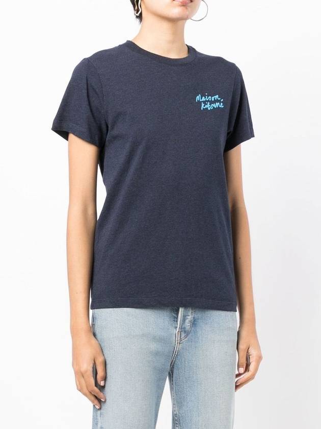 Mini Handwriting Classic Short Sleeve T-Shirt Navy - MAISON KITSUNE - BALAAN 4