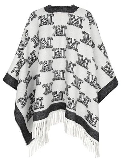 Missing pin black fringed wool cape FRINESTD 004 - MAX MARA - BALAAN 2