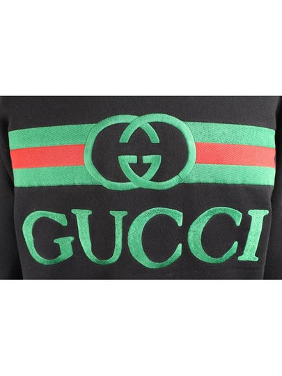 Embroidered Logo Sweatshirt Black M - GUCCI - BALAAN 2