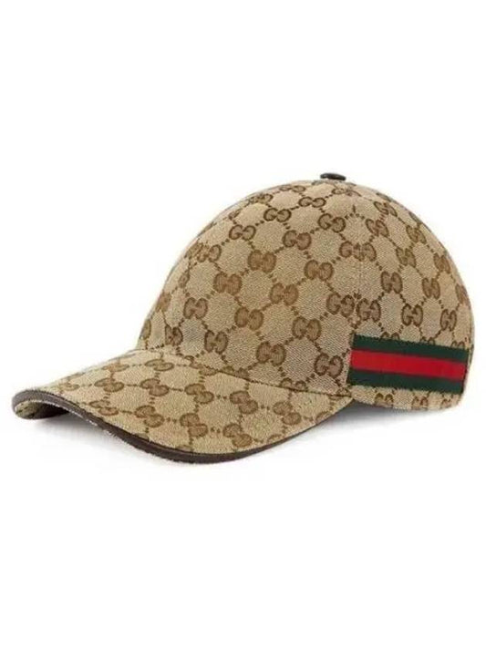 Original GG Web Supreme Canvas Baseball Ball Cap Beige Ebony - GUCCI - BALAAN 2