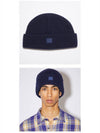 Studios Face Logo Knit Beanie Navy - ACNE STUDIOS - BALAAN.