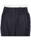 Men's Pinstriped Tailored Cropped Slacks Navy - AMI - BALAAN 7